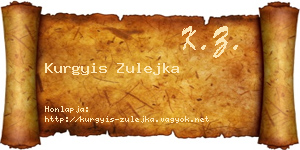 Kurgyis Zulejka névjegykártya